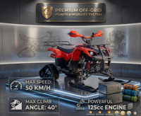 Quad 125CC 4 temps tout-terrain pour neige, plage et glace, véhicule à quatre roues pour location sur terrain enneigé