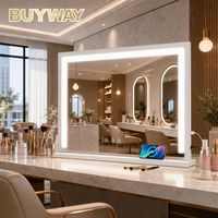 Miroir de maquillage LED tactile à intensité variable avec éclairage intégré, type C, pour table, personnalisable avec logo OEM