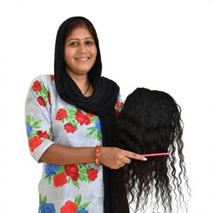 100% máquina Natural doble trama negro rizado paquetes cutícula alineada templo virgen extensiones de cabello humano vietnamita - Product Image 1