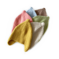 Bonnet personnalisé avec logo, en tricot texturé, protection des oreilles, couleur unie, doux au toucher, chaud, style streetwear, bonnet pour enfants