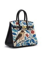 Peint à la main fleur oiseau motif couche supérieure peau de vache sac à main classique matériel exquis style artistique sac de luxe pour les femmes