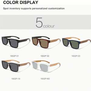 Lunettes de soleil polarisées en bois de bambou rétro carrées personnalisées avec logo 2025, verres TAC UV400, pour hommes et femmes - Product Image 6