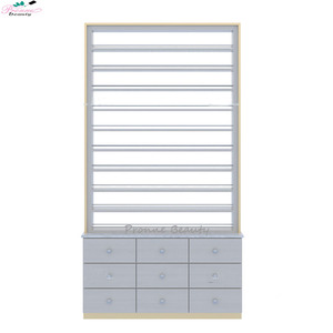 Proveedores de China, estantes de exhibición de muebles de tienda de uñas personalizados, estante de esmalte de uñas, <span class=keywords><strong>Centro</strong></span> de piso con gabinete - Product Image 2