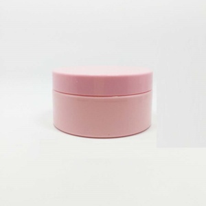 100ml 200ml 250ml 300ml Hot Sale <b>Empty</b> Large Round Body Cream PET Container Pink Plastic <b>Jar</b> Cosmetic with Pink Screw Lid - Product Image 1