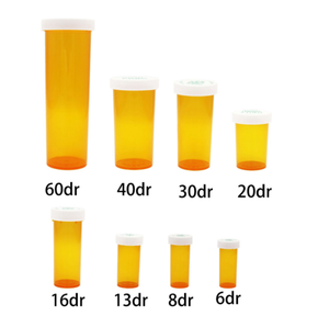 Customized 13 19 30 60 Dram Pop Top Plastic Pots Squeeze Bottles Pills Child Resistant Containers