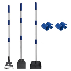Venta al por mayor de fábrica <span class=keywords><strong>Dog</strong></span> <span class=keywords><strong>Pooper</strong></span> <span class=keywords><strong>Scooper</strong></span> con rastrillo de bandeja de <span class=keywords><strong>metal</strong></span> y pala Durable Acero inoxidable Mango largo Herramienta de eliminación de residuos de mascotas - Product Image 6