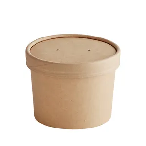 Disposable Compostable Restaurant Take Out Lock Soup Bowl Biodegradable 32OZ Soup Container Paper Soup Cup