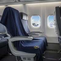 Couverture d'avion en polyester recyclé GRS, écologique et durable, pour un voyage écoresponsable et un avion à carbone neutre
