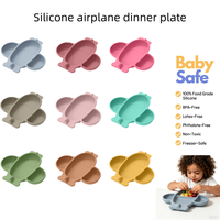 Assiette d'alimentation souple en silicone de qualité alimentaire pour tout-petits, avec ventouse, pour 6-12 mois, réutilisable, non toxique, compatible lave-vaisselle, vente en gros personnalisée