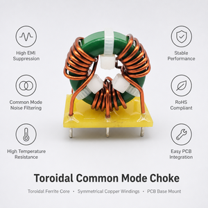 Inducteur toroïdal à courant élevé, bobine de refoulement série FTR, 10uH 1000uH 0.1A 10A, inducteur de puissance à noyau en ferrite DCR pour filtre EMI SMPS - Product Image 1