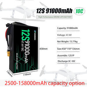 अल्ट्रा-हाई डेंसिटी 323wh/kg 83,000mah 91,000mah 6s/12s सेमी-ठोस लिथियम-आयन बैटरी - Product Image 3