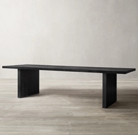 Sassanid, nueva presentación, mesa de comedor de extensión Rectangular de tablón de roble recuperado hecha a mano contemporánea
