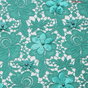Tessuto in Pizzo Ricamato 3D Floreale Idrosolubile 100% Poliestere, Tessuti per Ricamo all'Ingrosso Twin Textile - Product Image 1