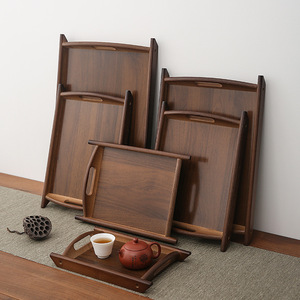 Plateau rectangulaire en bois pour servir le thé, rangement, salon, salle à manger, usage domestique, style chinois - Product Image 1