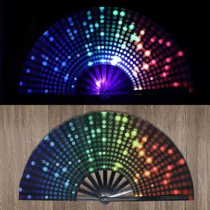 Abanicos Plegables de Bambú Negro de 13 Pulgadas (33 cm), Abanico Grande para Fiestas y Baile con Logotipo Personalizado Impreso - Product Image 2