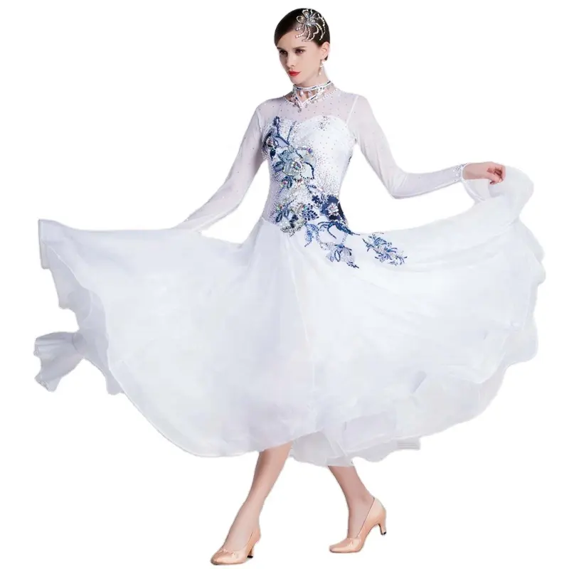 B-18413 Custom Elegant Ballroom Gown Smooth Competition Dance Dress High-end Modern Ballroom Dance Dress For Adults