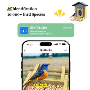 Mangeoire à oiseaux avec <span class=keywords><strong>cam</strong></span>éra AI Identifier les espèces d'oiseaux Panneau solaire, maison intelligente pour oiseaux avec <span class=keywords><strong>cam</strong></span>éra 2K Live View Alertes à arrivée instantanée - Product Image 5