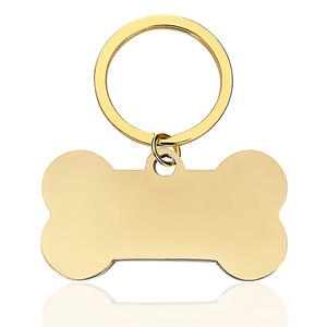 מותאם אישית חרוט חרוט עמוק צורה עצם נירוסטה חתול מחמד כלב תחריט - Product Image 2