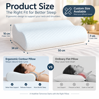 Oreiller ergonomique en mousse à mémoire de forme respirante avec contour en forme de B de 10 cm x 7 cm, soutien du cou, housse amovible