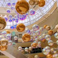 Ballon miroir gonflable irisé, sphère en PVC, décoration de mariage, fête de Noël, gros ballons décoratifs brillants en forme d'œuf
