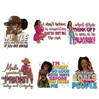 Autocollants thermocollants en vinyle avec logo 'Believe Praying Afro Christian Black Woman' pour T-shirts