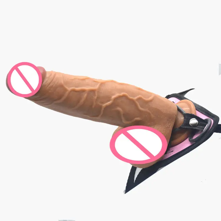 FAAK 19cm lesbische sex toy clear veins dikke dildo met broek penis met riem sex speelgoed strap on dildo voor vrouwen