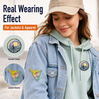Prêts à expédier : Patchs d'été, Badges brodés ambiance plage, Appliques thermocollantes Cactus Onde Rétro pour chapeaux. Vente en gros, en stock.