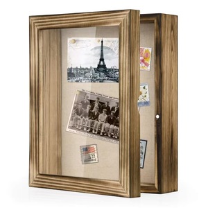 Cadre photo en bois rectangulaire, style rustique, en bois massif, boîte de présentation durable pour photos, médailles, spécimens - Product Image 1