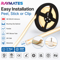 Bande lumineuse COB pour usage extérieur, IP67, étanche, monocolore, DC24V, tube en silicone, bande lumineuse COB IP67, bande LED COB