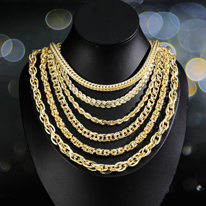 14K Gold Plated <b>Rope</b> <b>Chain</b> Necklace Multi Size Stainless Steel Twist Braided <b>Chain</b> Tarnish Free Hip Hop Jewelry for Men - Product Image 1