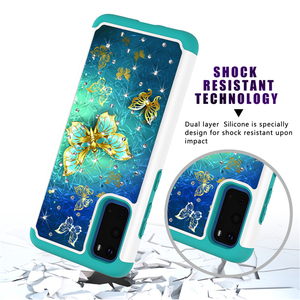 Chống Sốc Long Lanh Kim Cương Bướm Armor Heavy Duty Tpu Pc Điện Thoại Di Động Trường Hợp Đối Với Samsung Galaxy S11e/Đối Với Google Pixel 4 XL - Product Image 5