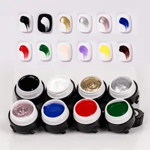 Factory Wholesale High Pigment 5G UV Gel Nail Paint Liner 3D No Wipe Emboss Painting Gel Polish