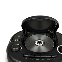 TOMASHI CD-107 Lecteur CD portable personnel à chargement par le haut, enregistreur de cassettes, radio, écran LED, port USB, haut-parleur, noir/blanc, 3,5 mm