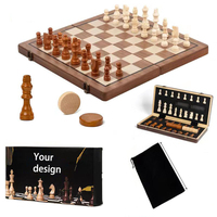 15 "Magnetic Wooden Chess Sets Schach Checkers Set mit 2 Extra Queens Faltbares Holz schachspiel Board Handmade Portable
