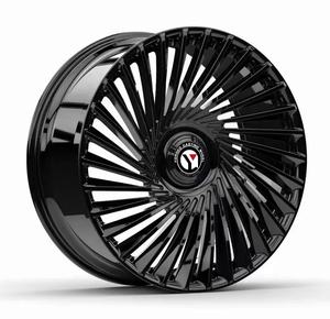 YQ nuevo diseño Multi Spoke 18-24 pulgadas 5*120 rueda forjada negra brillante apta para <span class=keywords><strong>Range</strong></span> <span class=keywords><strong>Rover</strong></span> <span class=keywords><strong>Evoque</strong></span> con tapas flotantes - Product Image 1