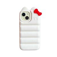 Coque de téléphone antichoc en silicone avec oreilles de nœud papillon, design uni et couleur peinte, pour iPhone 17 16 15 14 13 PRO MAX