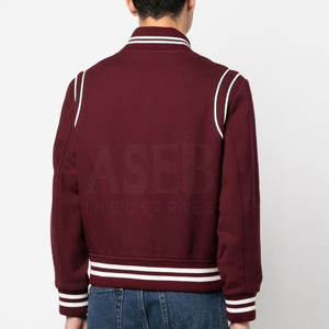 แจ็กเก็ตเลตเตอร์แมนลำลองสวมใส่สบายสำหรับผู้ชายแจ็กเก็ตเลตเตอร์แมนดีไซน์ใหม่ - Product Image 6