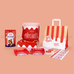 Serie de rosquillas Embalaje Tiramisú Pastel Postre Caja Pastelería Bolsa de papel para llevar Papel de regalo de panadería Bolsa de galletas Bandeja de papel de comida - Product Image 2