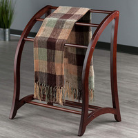 Porte-Draps et Serviettes Autoportant en Bois Massif Courbé Moderne à un Niveau pour Salon, Chambre et Décoration Intérieure