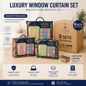 Livraison Gratuite – Ensemble de 7 Rideaux Transparents avec 3 Cantonnières et 4 Panneaux (2 Ensembles par Sac) – Voilages pour Salon et Chambre à Coucher - Product Image 5
