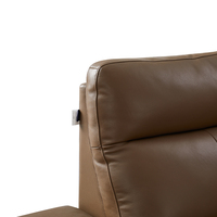Sofá Seccional en Forma de L Italiano Moderno OEM con Reclinable y Chaise Longue, Sofá de Cuero Sintético con Patas Altas y Carga USB Tipo-C