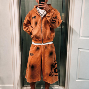 Custom Unisex Sweatsuits Cotton Jogging Suits Hoodies <strong>and</strong> <strong>Shorts</strong> <strong>Sets</strong> Baggy Tracksuits for <strong>Men</strong> 3/4 Sweatpants <strong>and</strong> <strong>Hoodie</strong> <strong>Set</strong> - Product Image 1