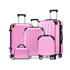 Ensemble <span class=keywords><strong>de</strong></span> bagages en ABS 5 pièces comprenant des <span class=keywords><strong>valises</strong></span> <span class=keywords><strong>de</strong></span> 14 pouces, 20 pouces, 24 pouces, 28 pouces et une valise cabine avec serrure à combinaison à 4 roues, poignée souple - Unisexe, voyage - Product Image 5