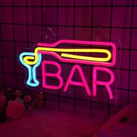 Bar Neon Sign Dimmable LED Bar Light pour la décoration murale USB Powered Décoration esthétique pour la maison Bar, Bistro Party Club