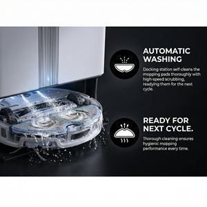 Robot aspirateur et serpillière avec une puissance d'aspiration de 20000 pa, 3 en 1 : balayage, lavage, nettoyage humide et sec, robot de nettoyage intelligent - Product Image 4