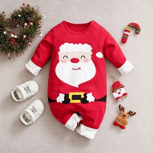 Wholesales <strong>Christmas</strong> Wither Printed Onesie for <strong>Baby</strong> Boys Girl <strong>Newborn</strong> Long Sleeve Romper <strong>Outfit</strong> - Product Image 5