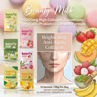 Poudre de Collagène Premium Personnalisée OEM/ODM pour Boissons Lactées Beauté au Collagène, Saveurs Melon et Fraise