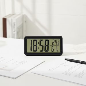 Orologio Elettronico LCD Sottile, Sveglia Digitale Silenziosa e Intelligente con Display Temperatura/Umidità e Batteria, per Camera da Letto e Ufficio - Product Image 3