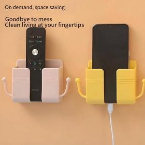 No Drilling Wall-mounted Phone Charging Bracket for Bathroom and Kitchen, Minimalist Phone Holder, <b>Remote</b> <b>Control</b> <b>Storage</b> Shelf - Product Image 3
