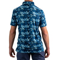 Groothandel op maat gemaakte golf poloshirts unisex slim fit polyester spandex jersey anti-UV vierweg stretch borduurwerk digitale print